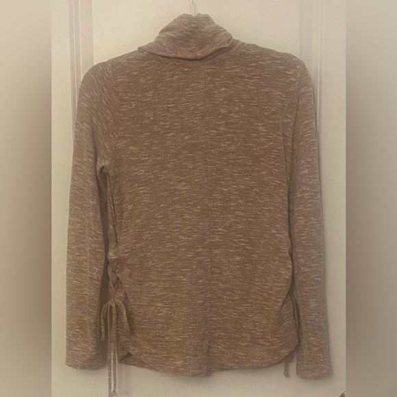 Knox Rose Cowl Neck Sweater Size XS Dusty Rose Drawstring Sides - Picture 3 of 6